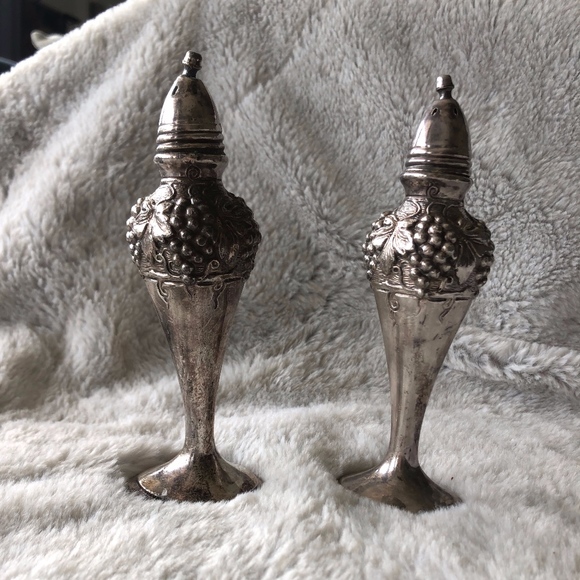 Antique Salt & Pepper Set, Silver-Plated,  EP Lead - Picture 1 of 2